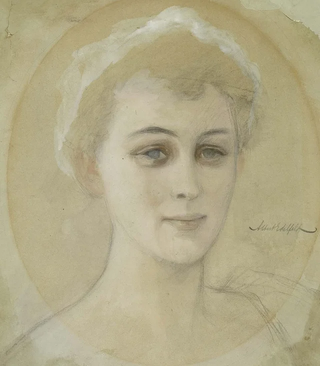 Baronesa Naomi (Emi) de la Chapelle, estudio de retrato, Albert Edelfelt