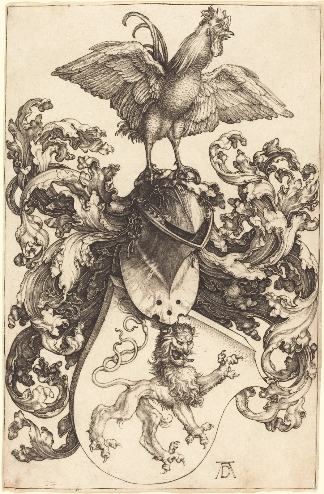 Armoiries avec lion et coq, Albrecht Dürer