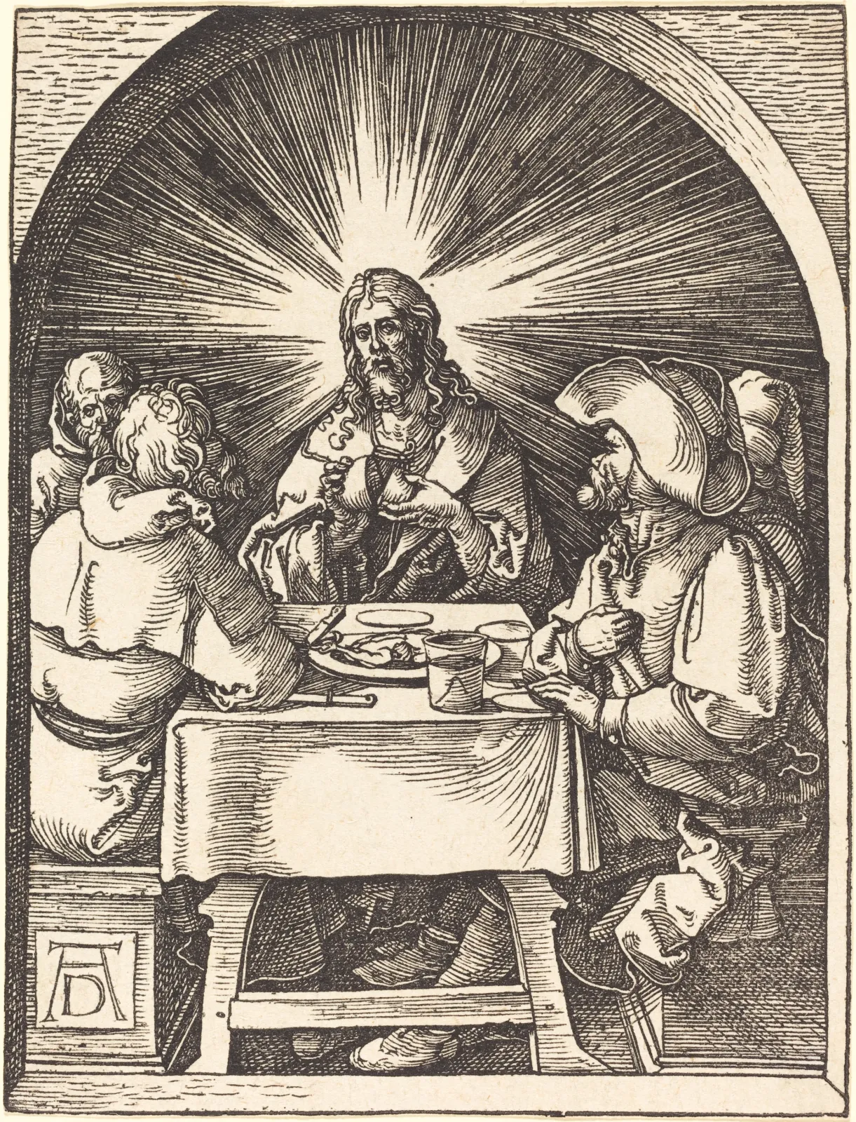 Christ et les disciples d'Emmaüs, Albrecht Dürer