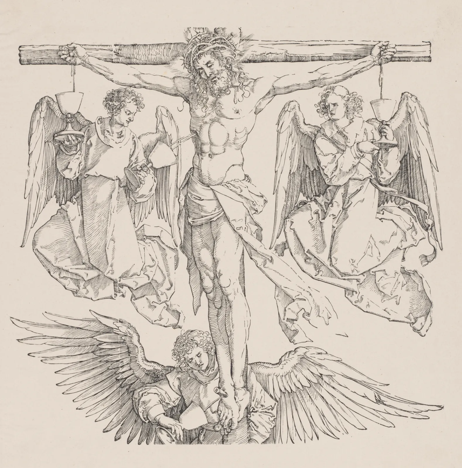 Christ sur la Croix avec trois anges, Albrecht Dürer