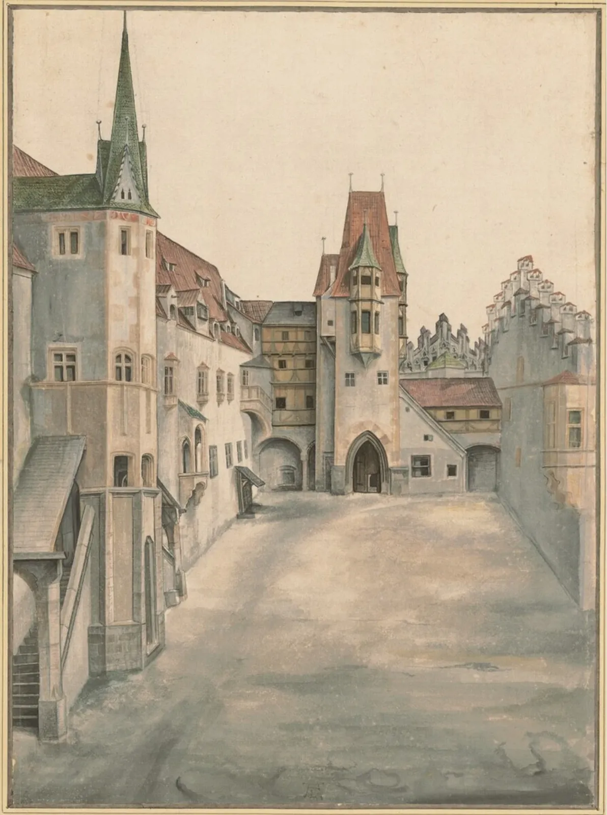 Cour du château d'Innsbruck sans des nuages, Albrecht Dürer