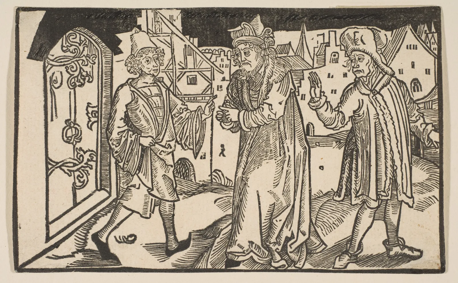 Davus, Simon et Chrémès (L'Andrienne, III, 4), Albrecht Dürer