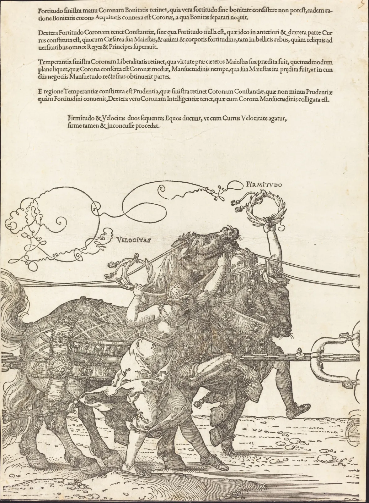 Der große Triumphwagen des Kaisers Maximilian I. (Blatt 5 von 8), Albrecht Dürer