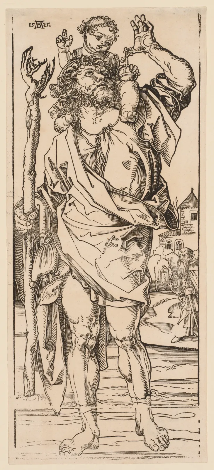 Der hl. Christopherus überquert den Fluss, Albrecht Dürer