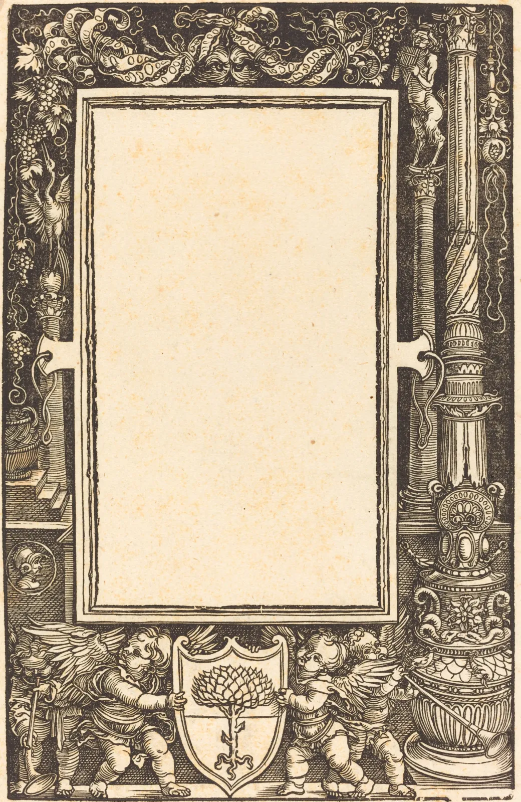 Frontière avec putti tenant les bras Pirckheimer, Albrecht Dürer