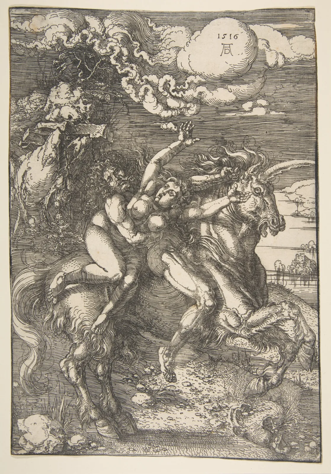 L'Enlèvement de Proserpine par Pluton sur une licorne, Albrecht Dürer