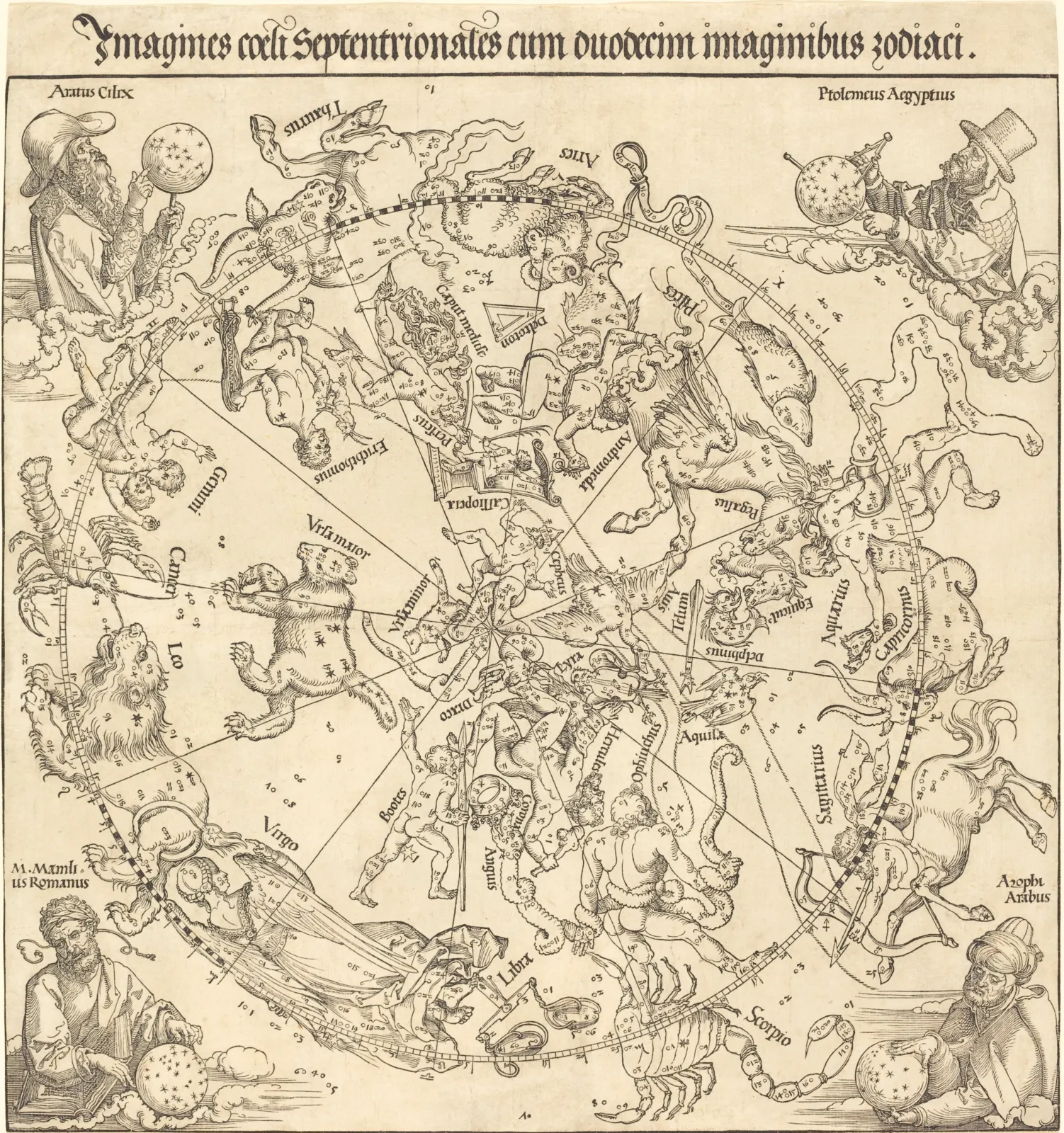 L'Hémisphère nord de la sphère céleste, Albrecht Dürer