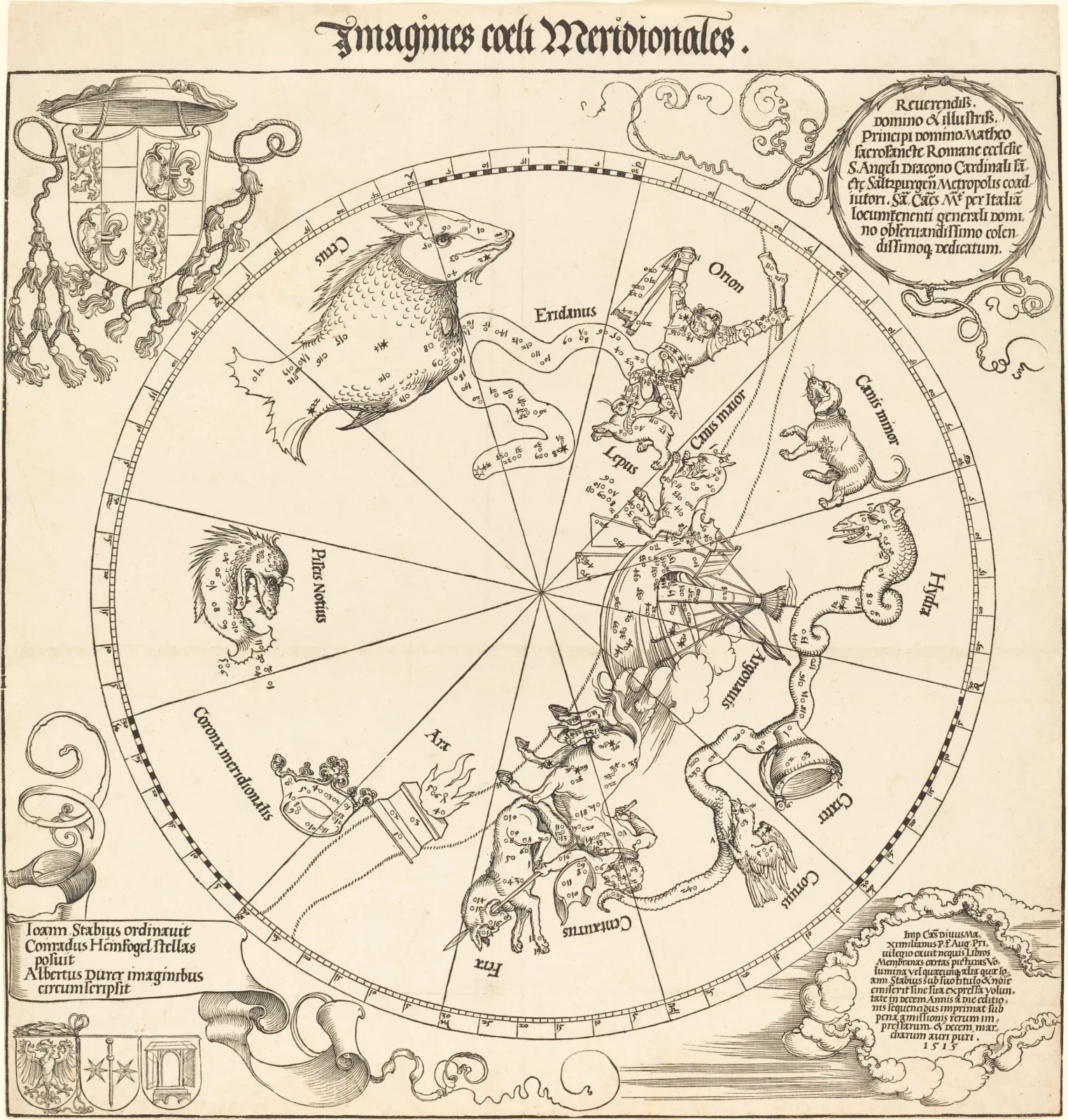 L'Hémisphère sud de la sphère céleste, Albrecht Dürer