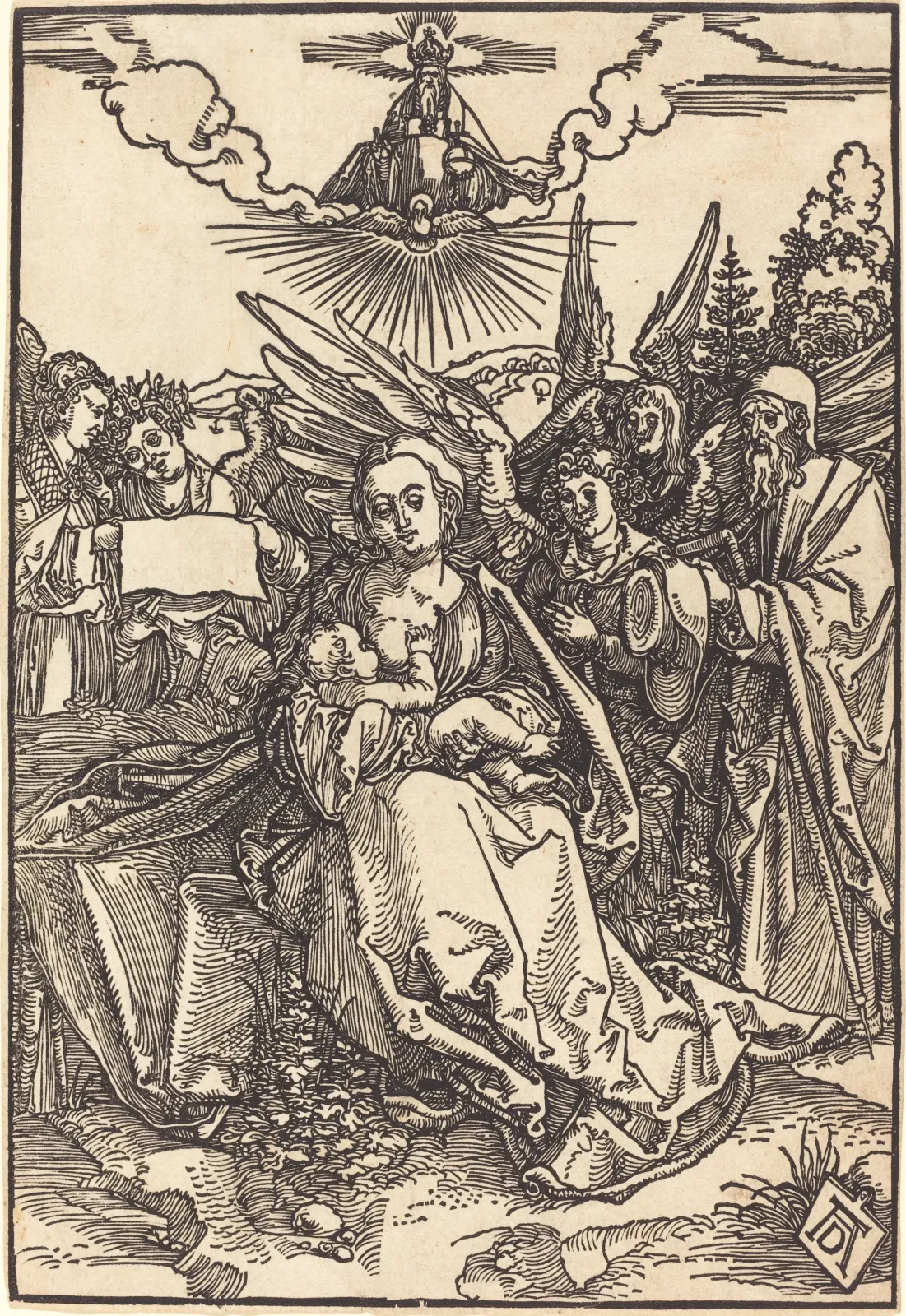 La Sainte Famille avec cinq anges, Albrecht Dürer