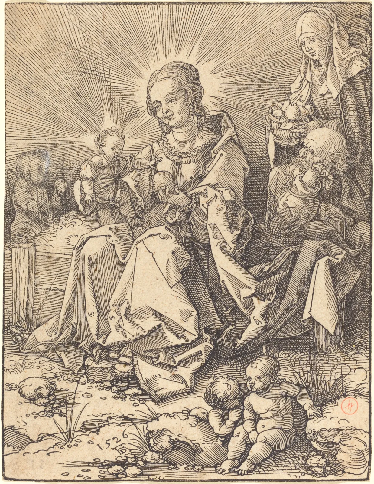 La Sainte Famille sur un banc d'herbe, Albrecht Dürer