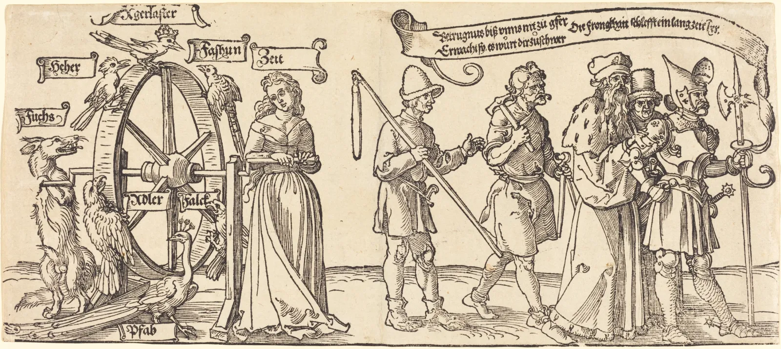 Le temps et un renard tournant la Roue de la Fortune, Albrecht Dürer