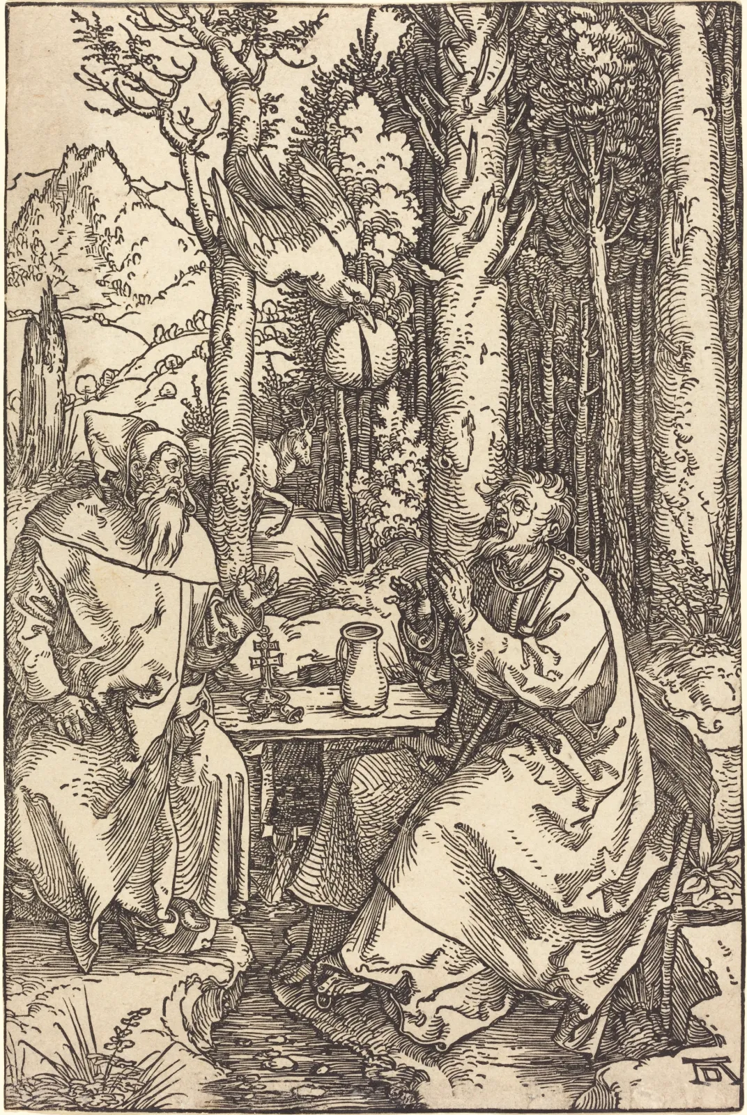 Les Ermites Saint Antoine et Saint Paul, Albrecht Dürer