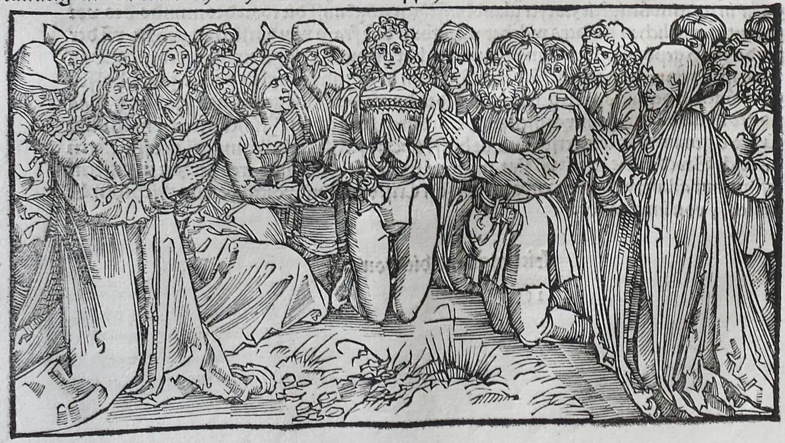 Men and Women at prayer ( from leaf 7), Albrecht Dürer