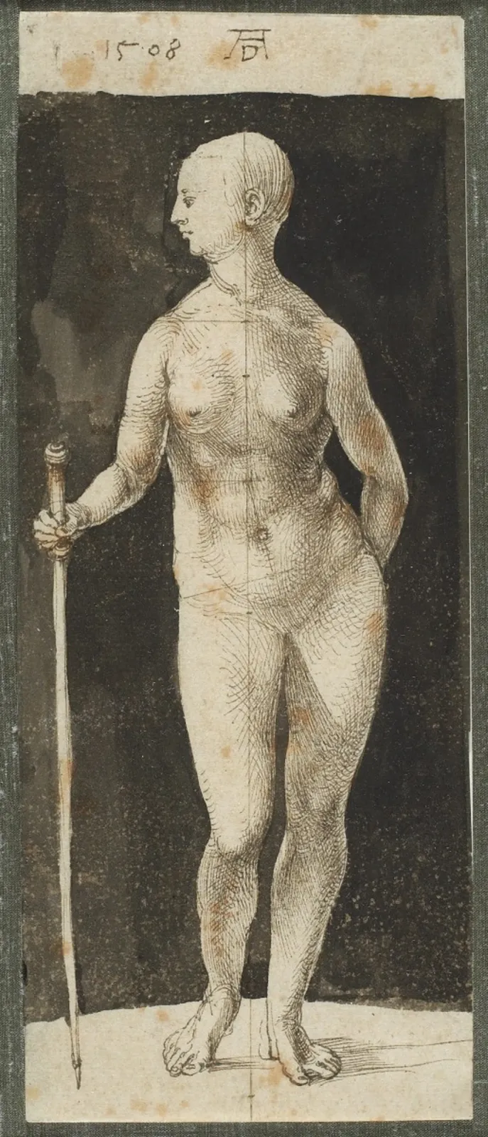Nackte Frau mit Stab, Albrecht Dürer
