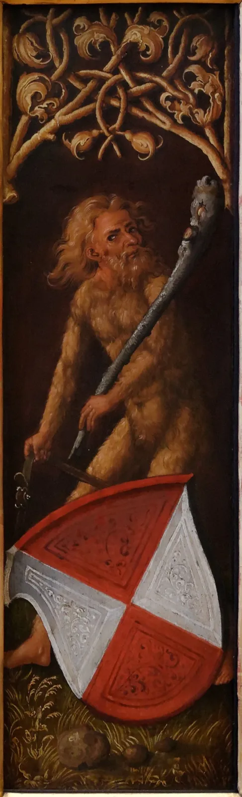 Porträt von Oswolt Krel: "Wilder Mann" mit dem Wappen der Agathe von Esendorf, Albrecht Dürer