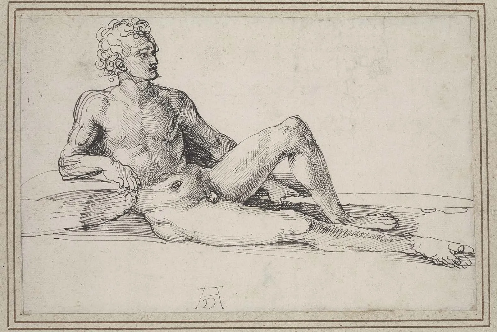 Sitzender nackter Mann mit Keule, Albrecht Dürer