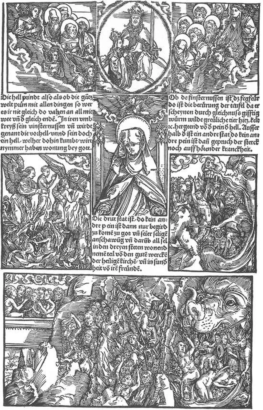 St. Bridget and the Virgin interceding for the Damned (leaf 11), Albrecht Dürer