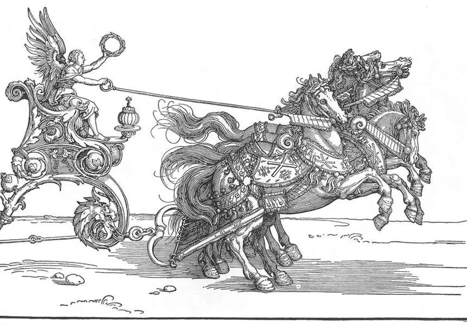 The Small Triumphal Car or the Burgundian Marriage (right part), Albrecht Dürer