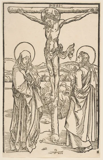Christ sur la croix entre la Vierge et saint Jean
