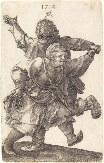 Couple de paysans dansant