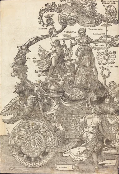 Der große Triumphwagen des Kaisers Maximilian I. (Blatt 1 von 8)