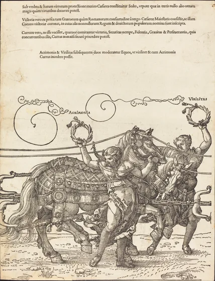 Der große Triumphwagen des Kaisers Maximilian I. (Blatt 6 von 8)