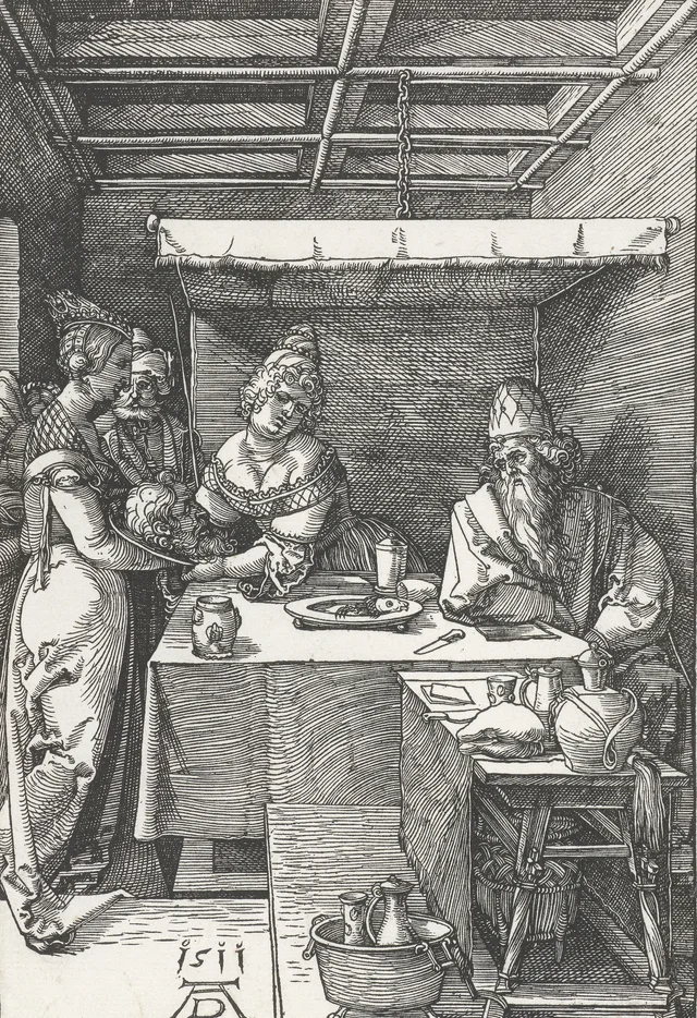 Herodías recibiendo la cabeza de san Juan, Albrecht Dürer