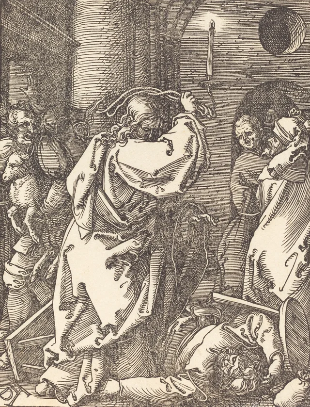 Jesús expulsando a los mercaderes del templo