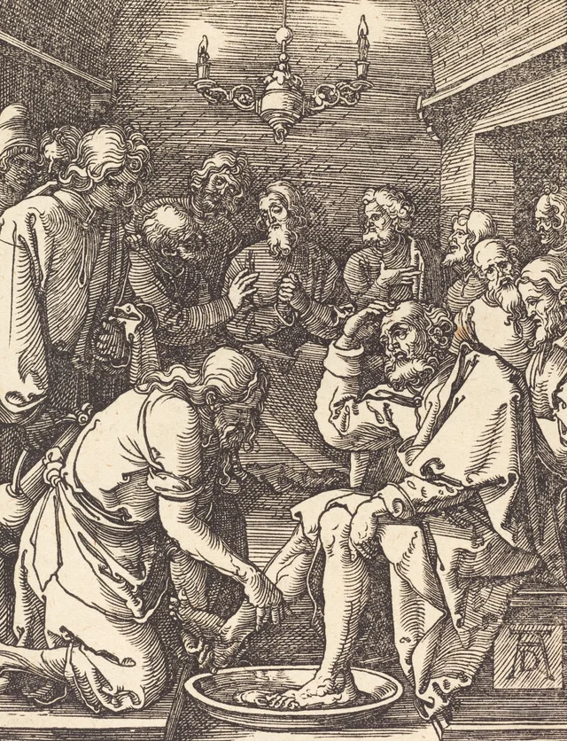 Jesús lavando los pies a Pedro, Albrecht Dürer