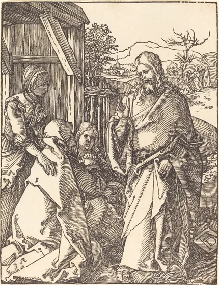 Jésus prenant congé de sa mère