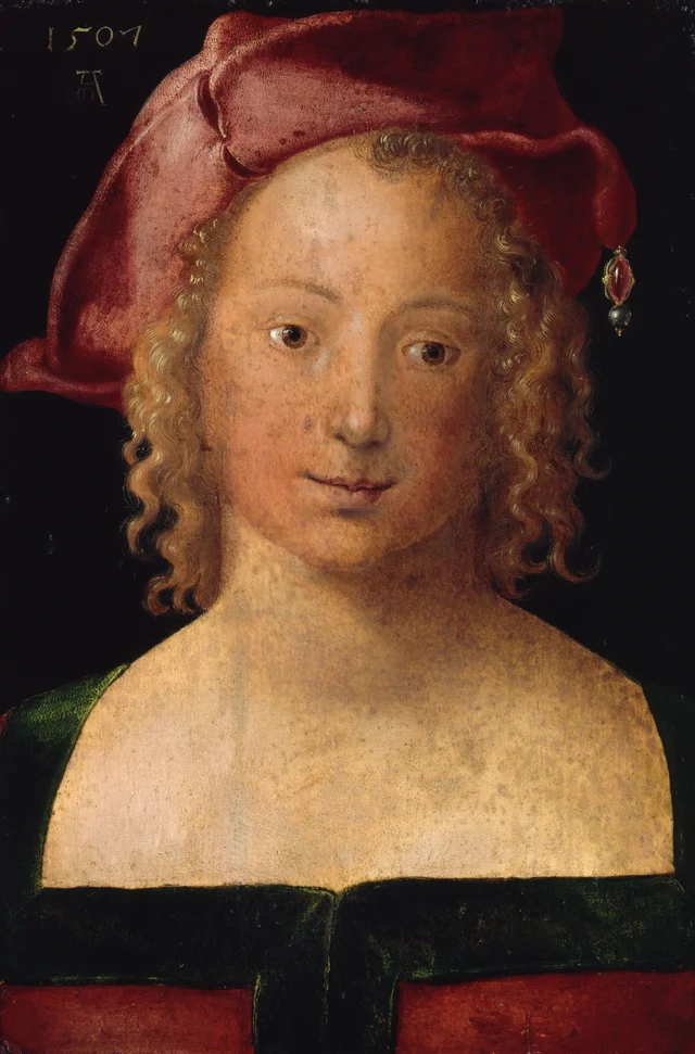 Joven con boina roja