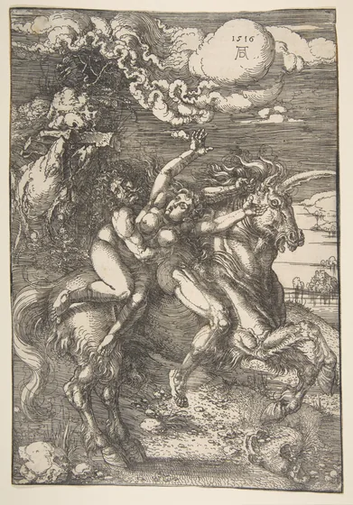 L'Enlèvement de Proserpine par Pluton sur une licorne