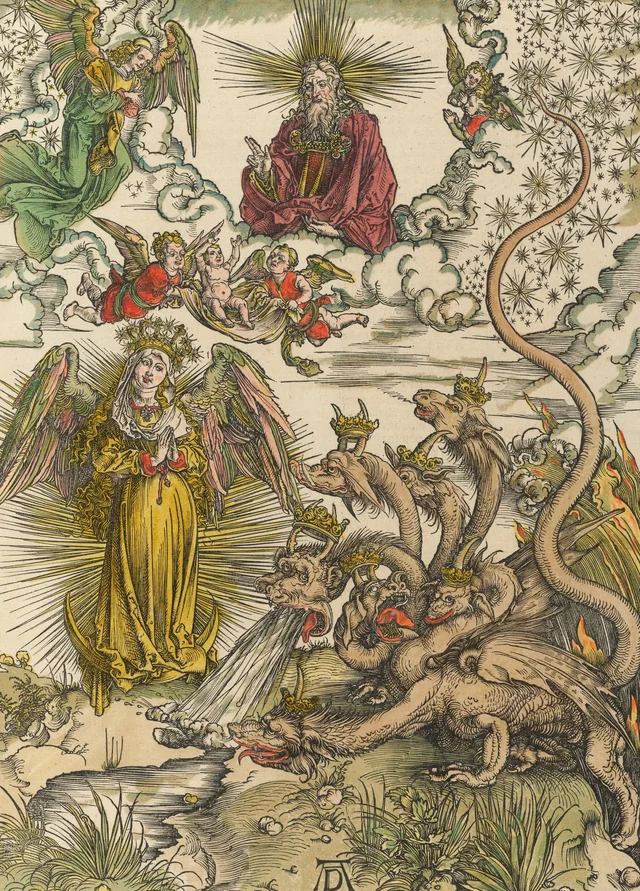 A Mulher vestida de sol e o Dragão de sete cabeças, Albrecht Dürer