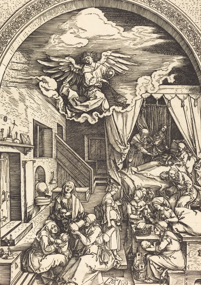 El nacimiento de la Virgen, Albrecht Dürer