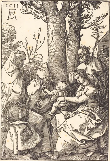 La Sainte Famille avec Joachim et Anne sous un arbre