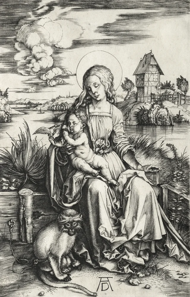 La Virgen con el Niño y un mono, Albrecht Dürer