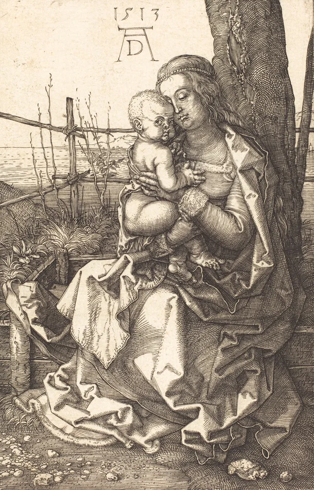La Vierge assise, embrassant l'enfant Jésus, Albrecht Dürer