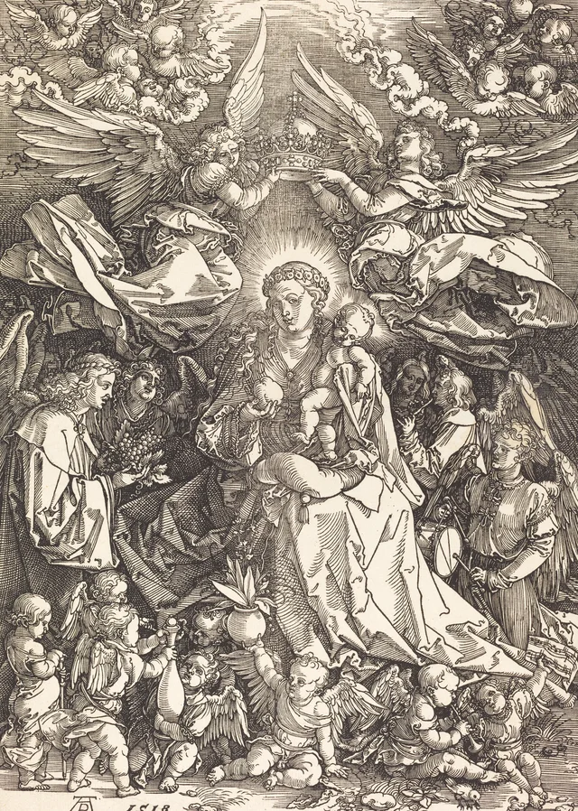 La Vierge entourée par de nombreux anges, Albrecht Dürer