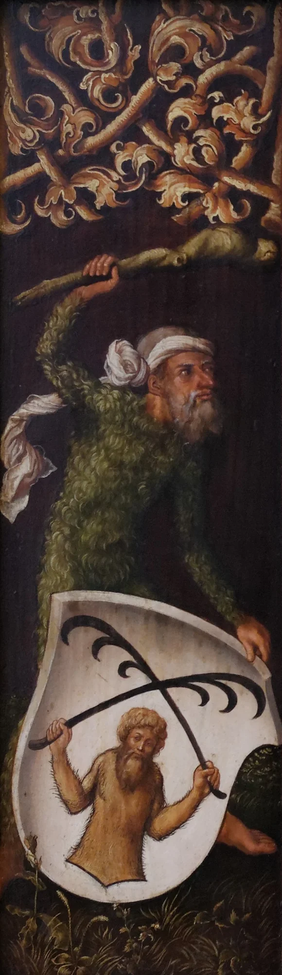 Retrato de Oswolt Krel: hombre salvaje con las armas de Oswolt Krel