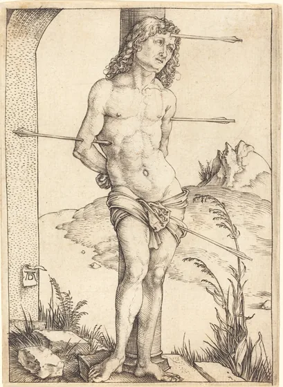 Saint Sébastien attaché à une colonne