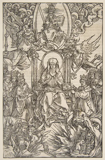 Sainte Brigitte remet ses écrits à l'empereur, aux rois et aux princes (feuillet 16)