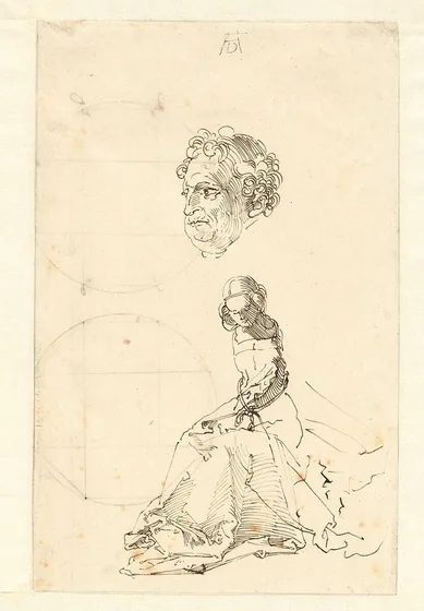 Étude de Vierge, surmontée d'une tête de vieillard