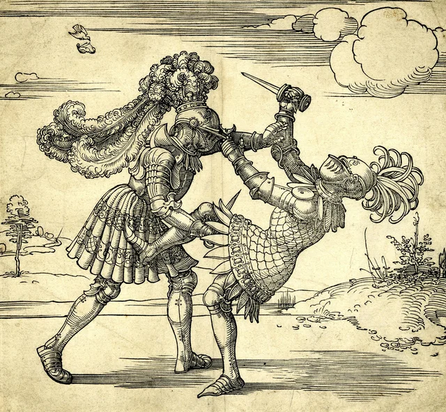 El combate a pie con dagas, Albrecht Dürer