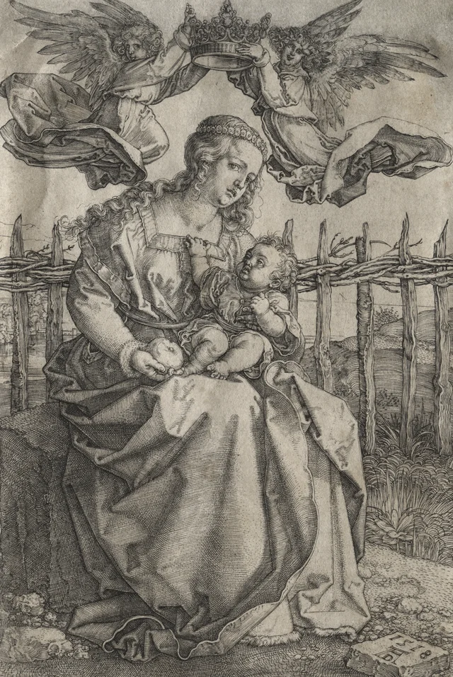 Vierge à l'Enfant couronnée par deux anges, Albrecht Dürer