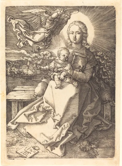 Vierge à l'Enfant couronnée par un ange