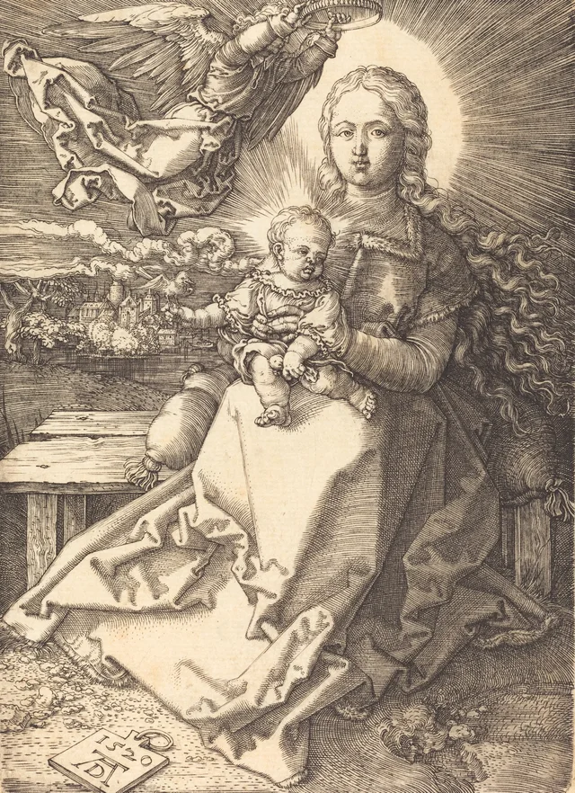 Virgen con el Niño coronada por un ángel, Albrecht Dürer