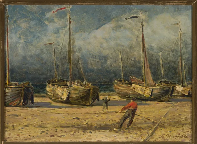 Barcos de pesca na margem, Aleksander Gierymski