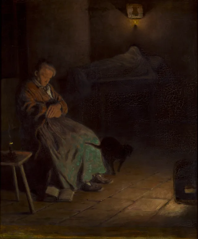 Velha velando um morto II, Aleksander Gierymski