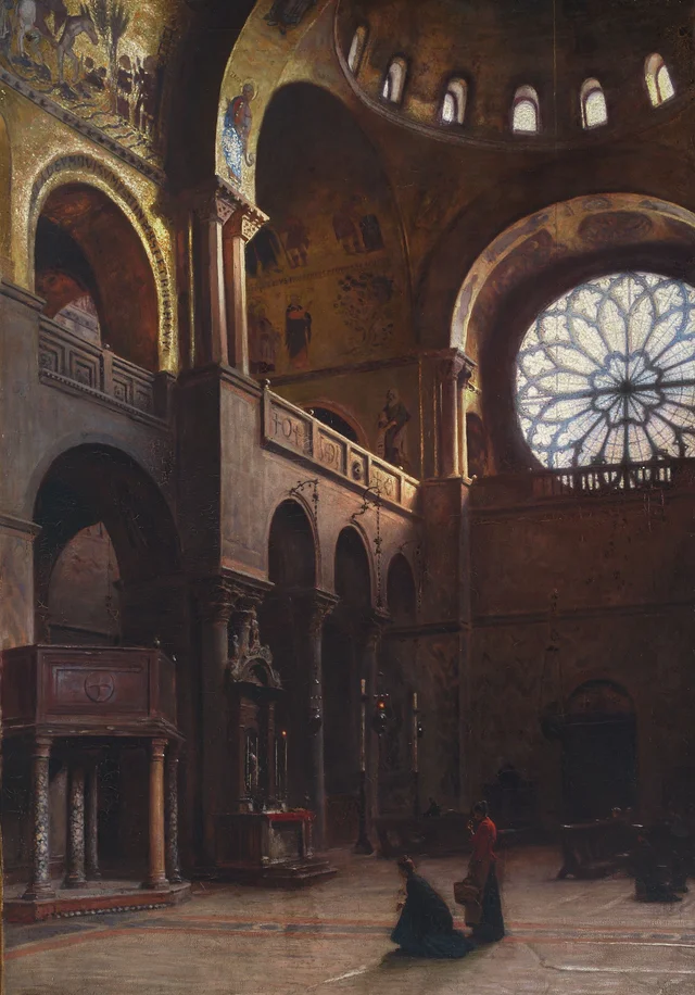 Interior de la basílica de San Marcos en Venecia, Aleksander Gierymski