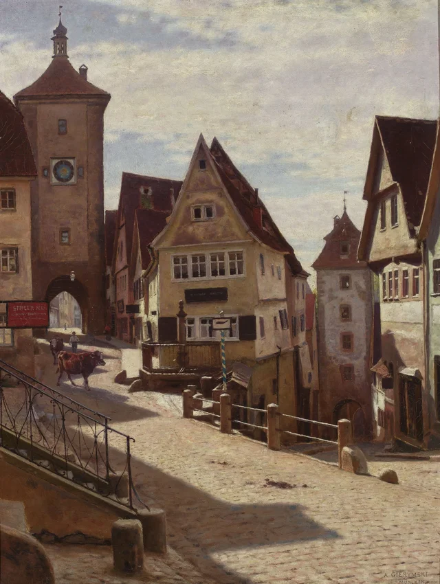 El rincón del Plönlein en Rothenburg, Aleksander Gierymski